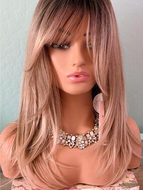 Lila by JB Extension Blonde Layered Synthetic Wig with Soft Bangs